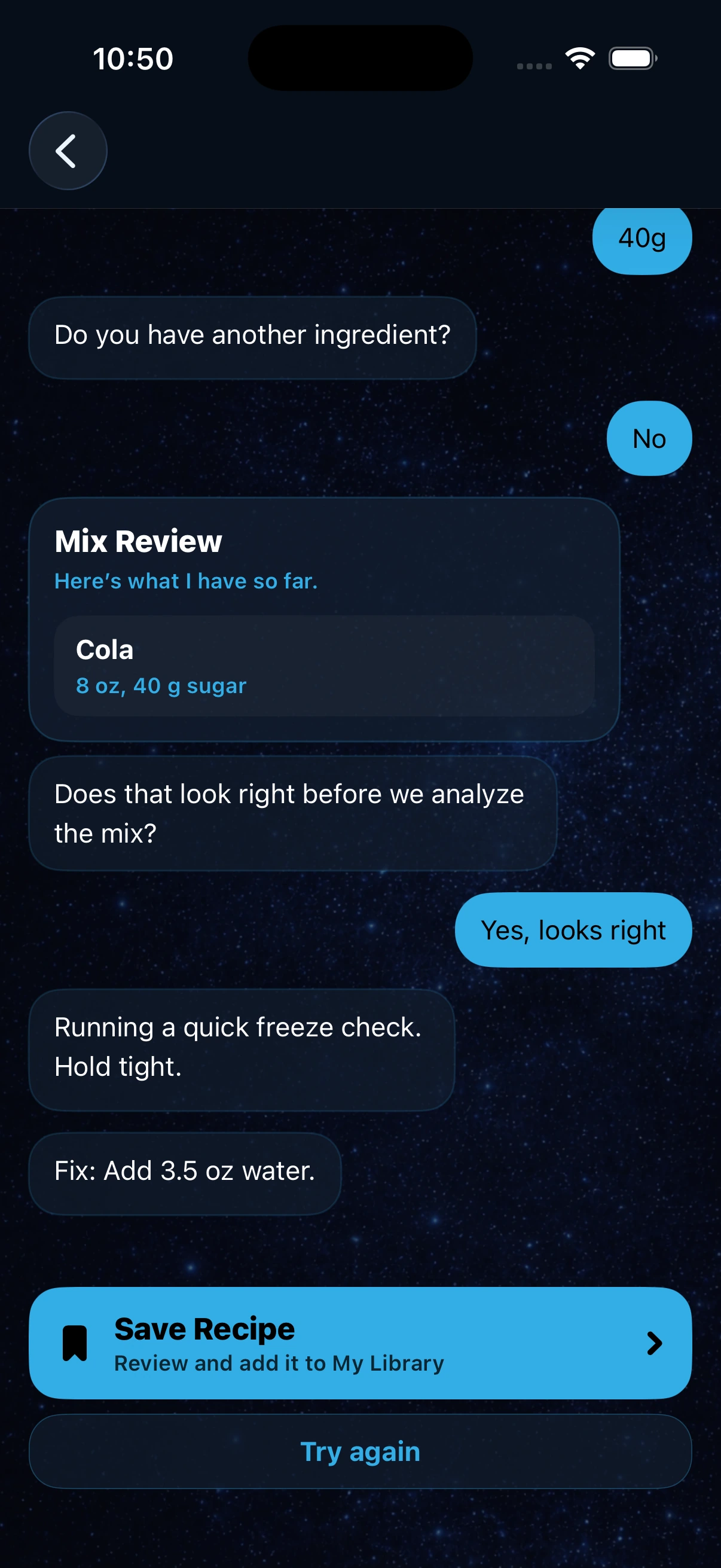 Brixley recommending a measured fix for a slush batch